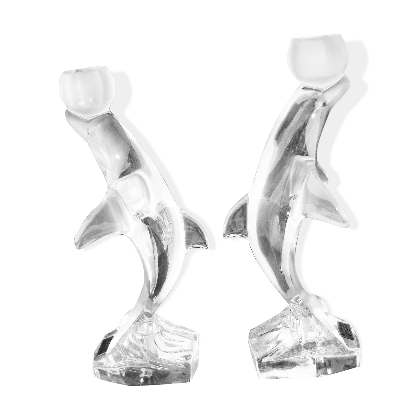 Pair of dolphins royal crystals made in france