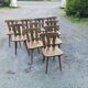Serie de 10 chaises bistrot vintage en bois massif