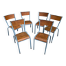 6 school chairs 1960 industrial vintage school communities Mullca gaston cavaillon