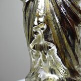 Old small virgin in polychrome 19th century glass eglomisée