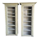 Magnificent pair of green painted fir bookcase display cabinet early 20th century