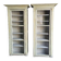 Magnificent pair of green painted fir bookcase display cabinet early 20th century