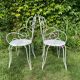 Paire d’anciens fauteuils de jardin en fer forgé