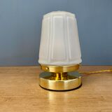Vintage art deco globe table lamp in frosted glass