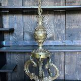 Chandelier 6 lights vintage gilded bronze 70 cms