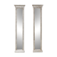 Pair of Neoclassical Silver Leaf Pier Mirrors with Ringed Columns and Corni