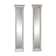 Pair of Neoclassical Silver Leaf Pier Mirrors with Ringed Columns and Corni