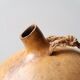 Vase calebasse en bois avec corde, années 50