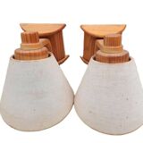 2 vintage pine wall light fixtures