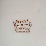 Set of 6 plates Blueberry decor Luneville France, 1900