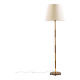 Teak and brass floor lamp