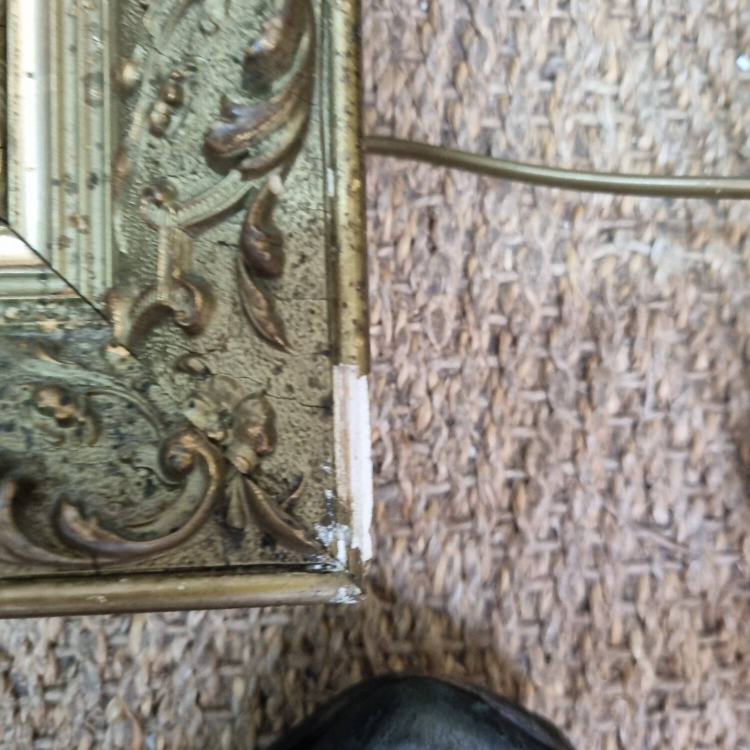 Giltwood mirror gilded wood late 19th century (66×55cm)