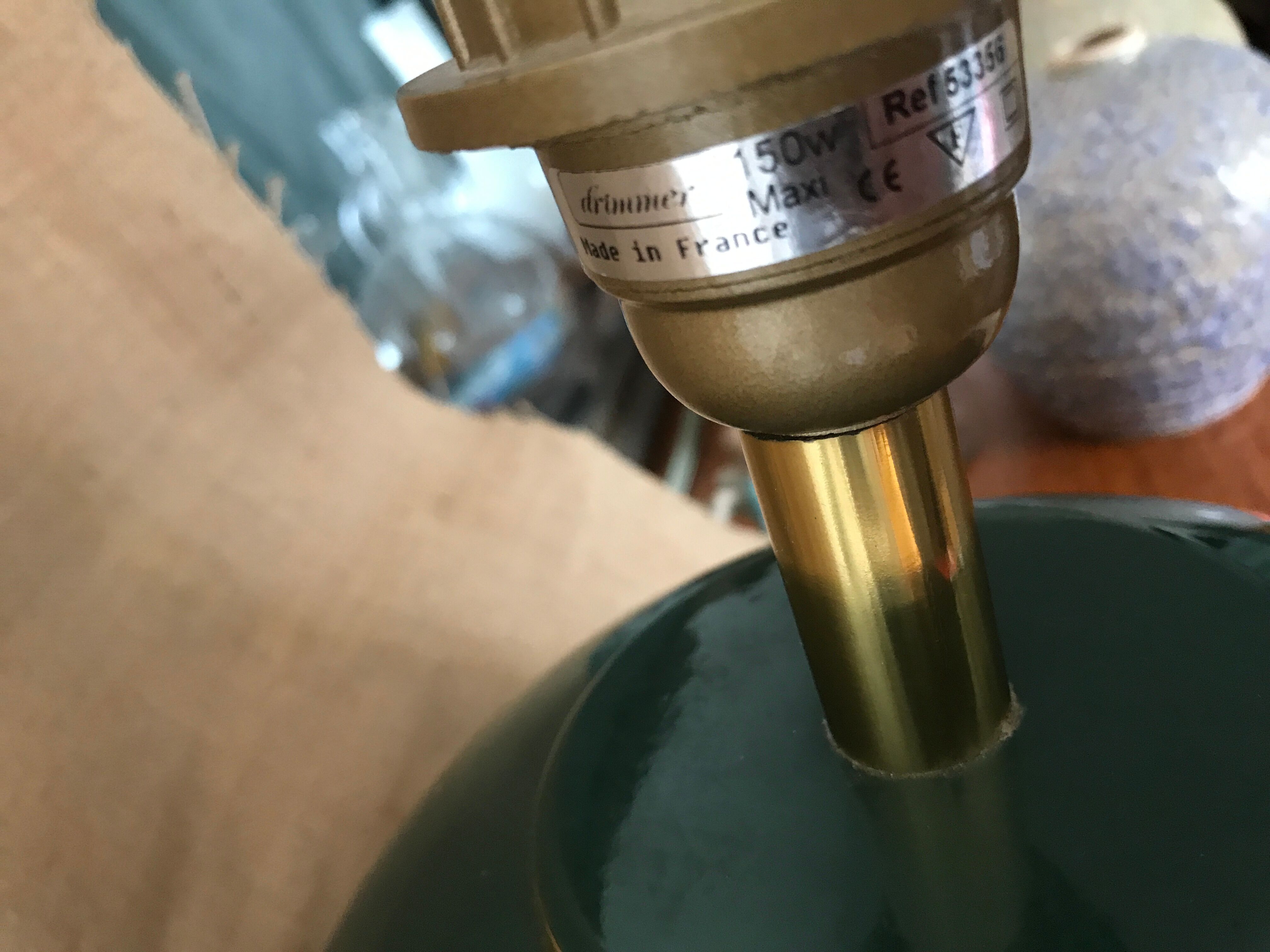 Dark Green Lamp Foot Art Deco Louis Drimmer