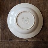 Set of 12 green patterned soup plates, Badonviller earthenware