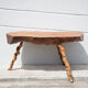 Tripod wood table, root table, natural wood table, vintage coffee table, brutalist