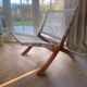 Chaise longue / fauteuil / monoplace rétro en rotin