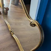 Large golden mirror in vintage Louis XV rocaille style, 144 cm