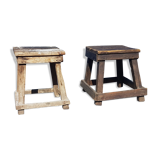 2 tabourrets en bois