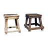 2 wooden stools