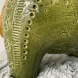 Green Rimini ceramic elephant, Aldo Londi for Bitossi, 1960