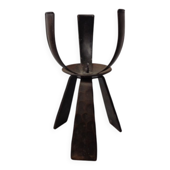 Brutalist Iron Candleholder, Germany, 1960s