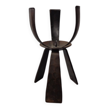 Brutalist Iron Candleholder, Germany, 1960s