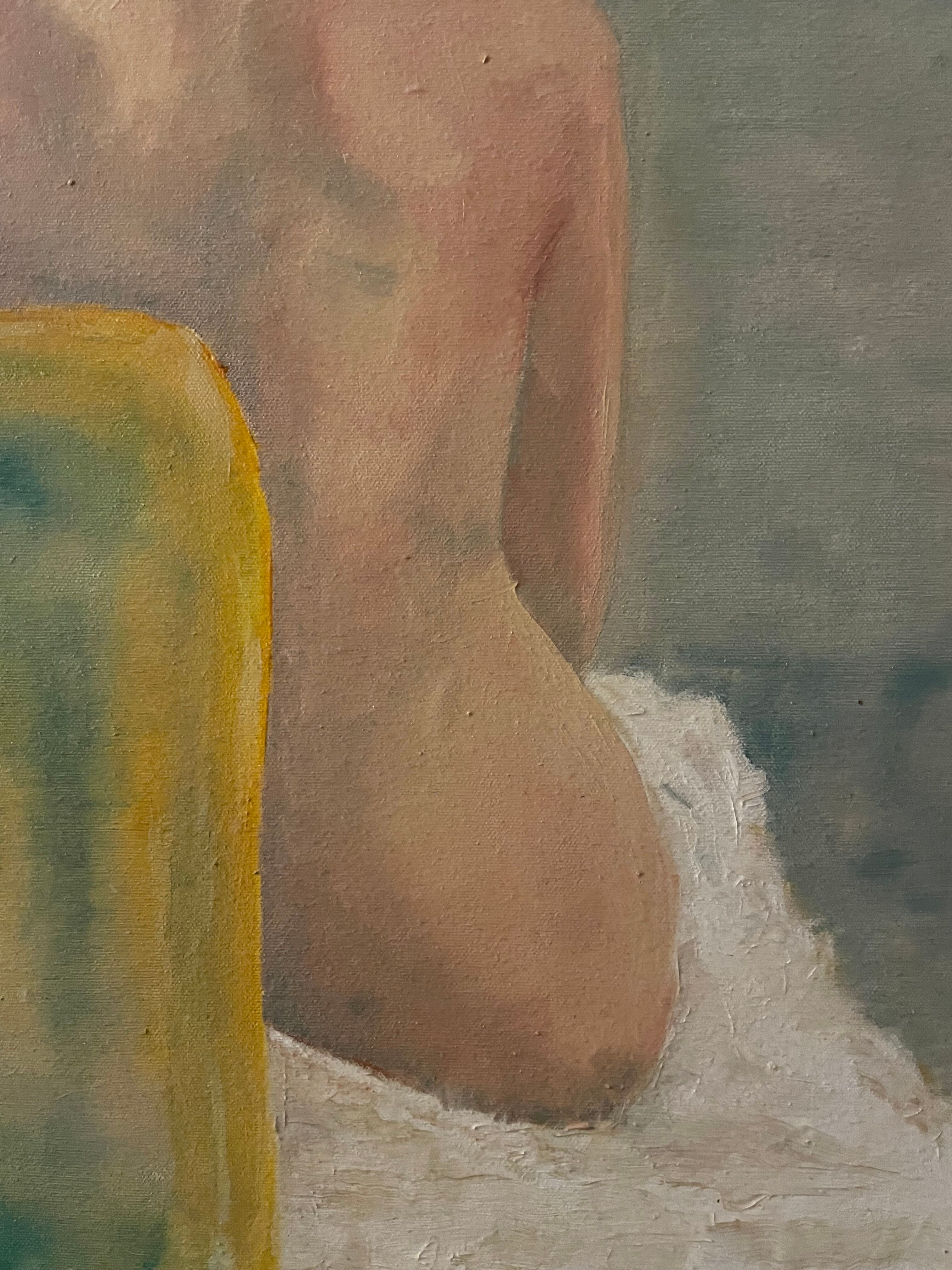 Huile sur toile femme de dos