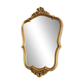 Ancien Miroir Murale doré Bois Rocaille Rococo Louis XV Coquille