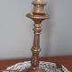 Table lamp bronze foot lampshade pagoda white and blue 50s