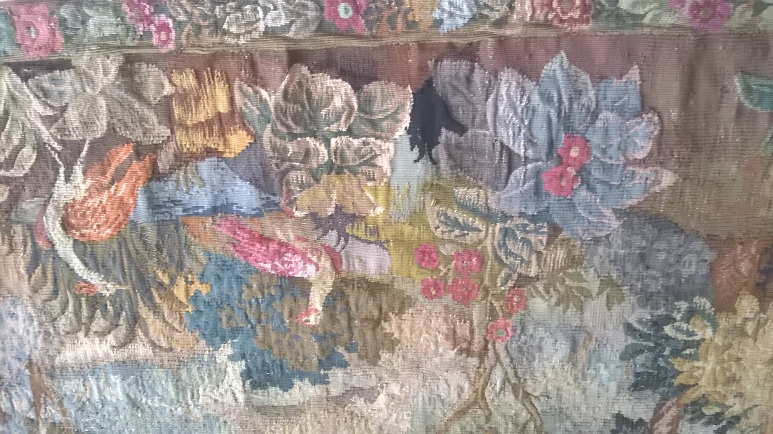 Tapisserie de laine "Verdure Flamande" de la manufacture Robert Four