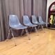 Set of four DSS chairs, fiberglass, designed by Charles and Ray Eames, Herm