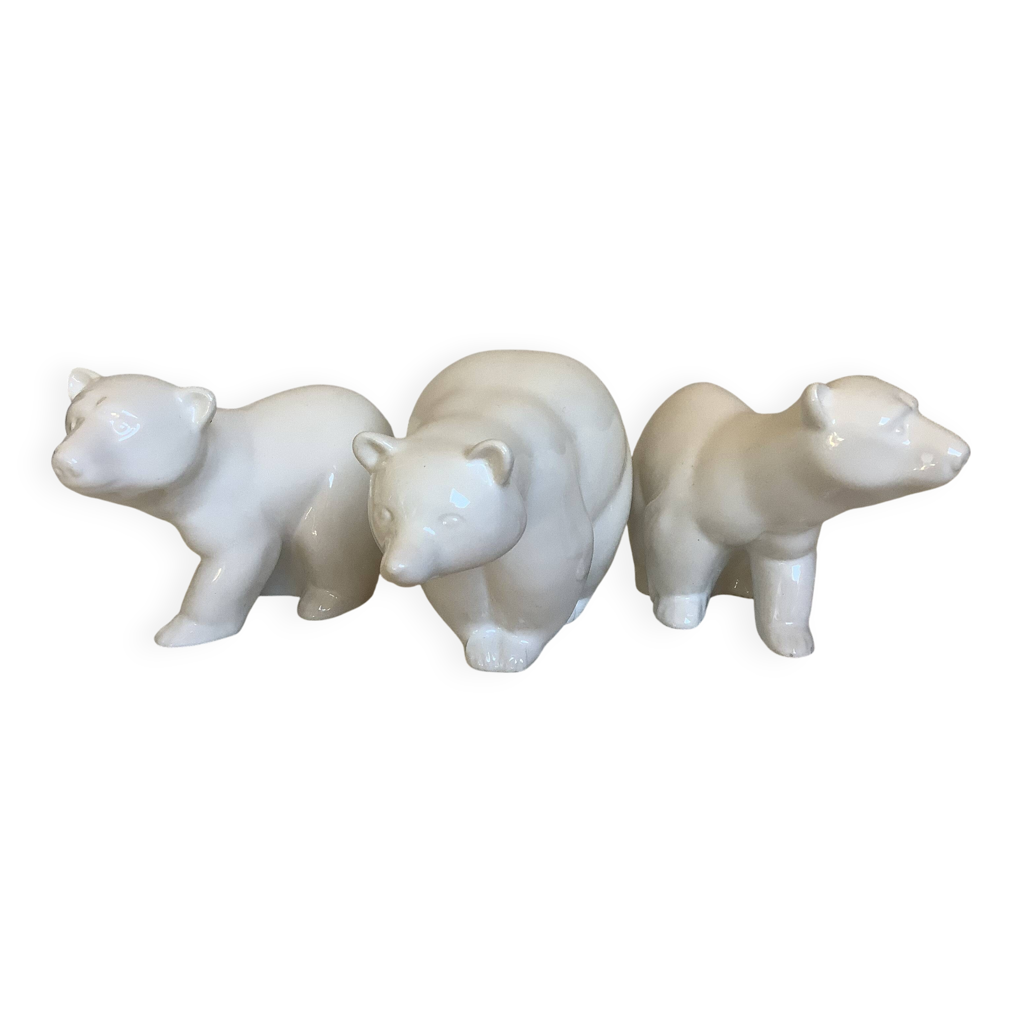 Three signed white polar bears