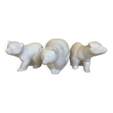 Three signed white polar bears
