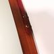 Mid-century Italian triangular mirror in curved teak and leather, 1960s