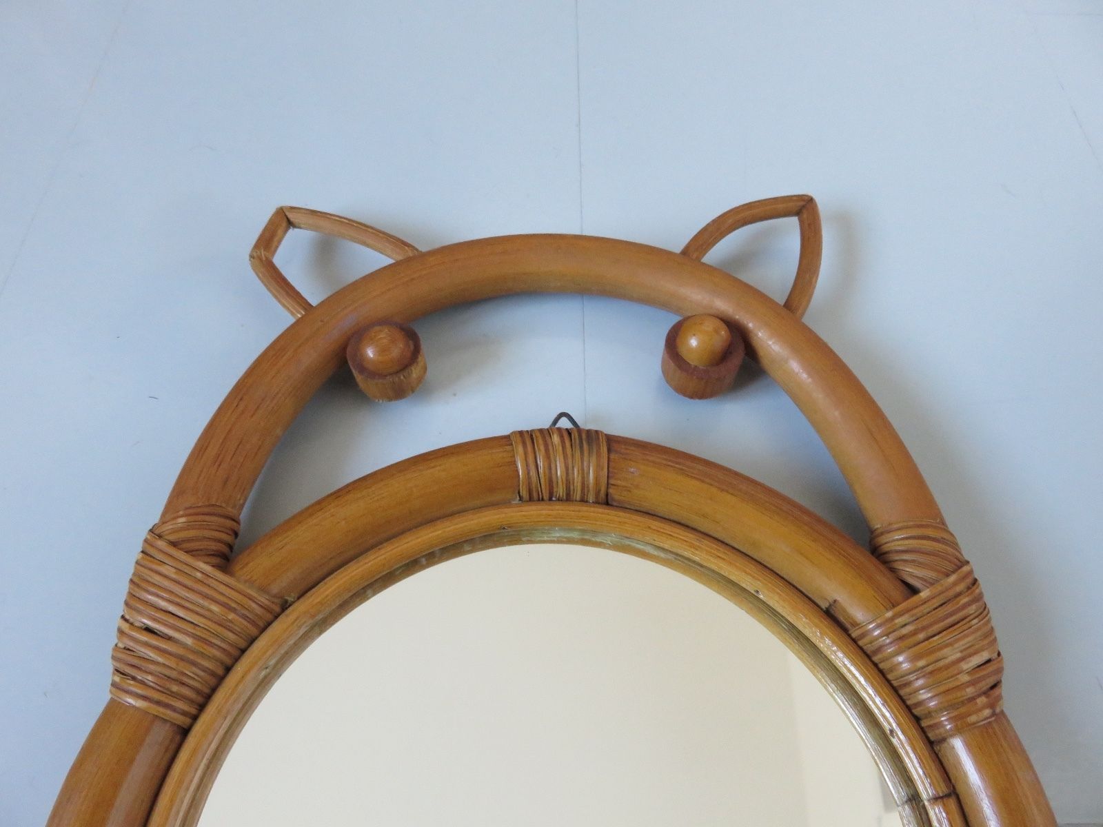 Mirror nice OWL rattan of the 60s 70s