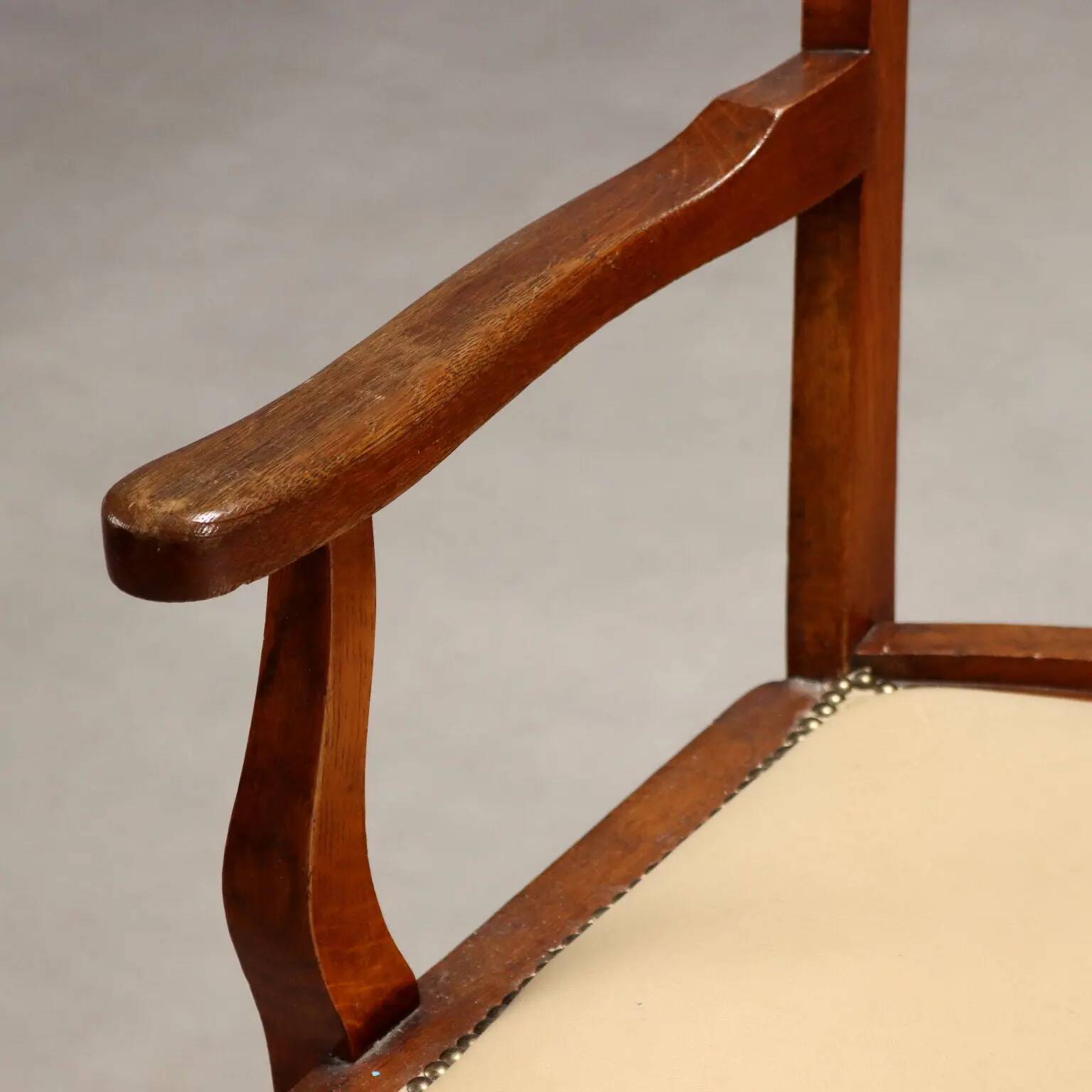 Antique oak swivel chair with wheels UK 20th Century