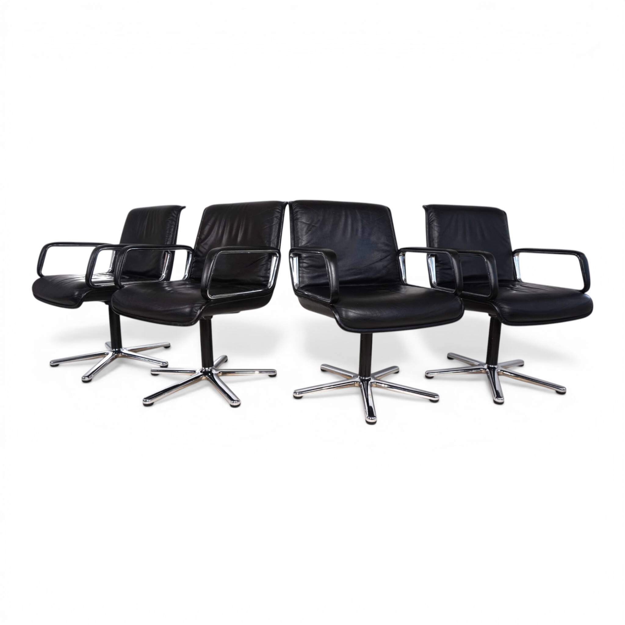 Set of 4 Wilkhahn Delta swivel chairs by Delta Design, 1970