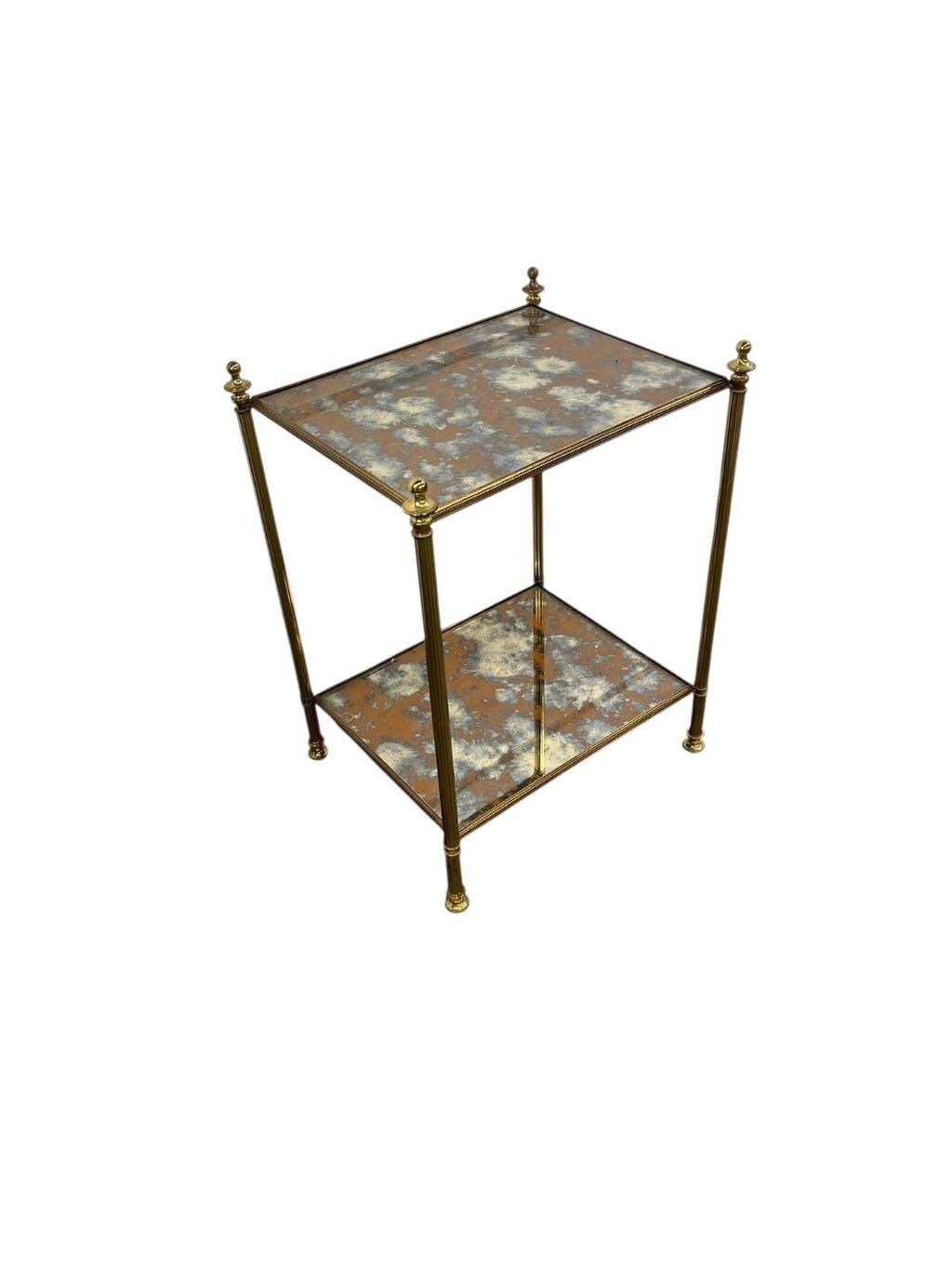 Vintage frosted glass shelf/side table/bedside table
