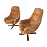 Paire de fauteuils vintage en velours