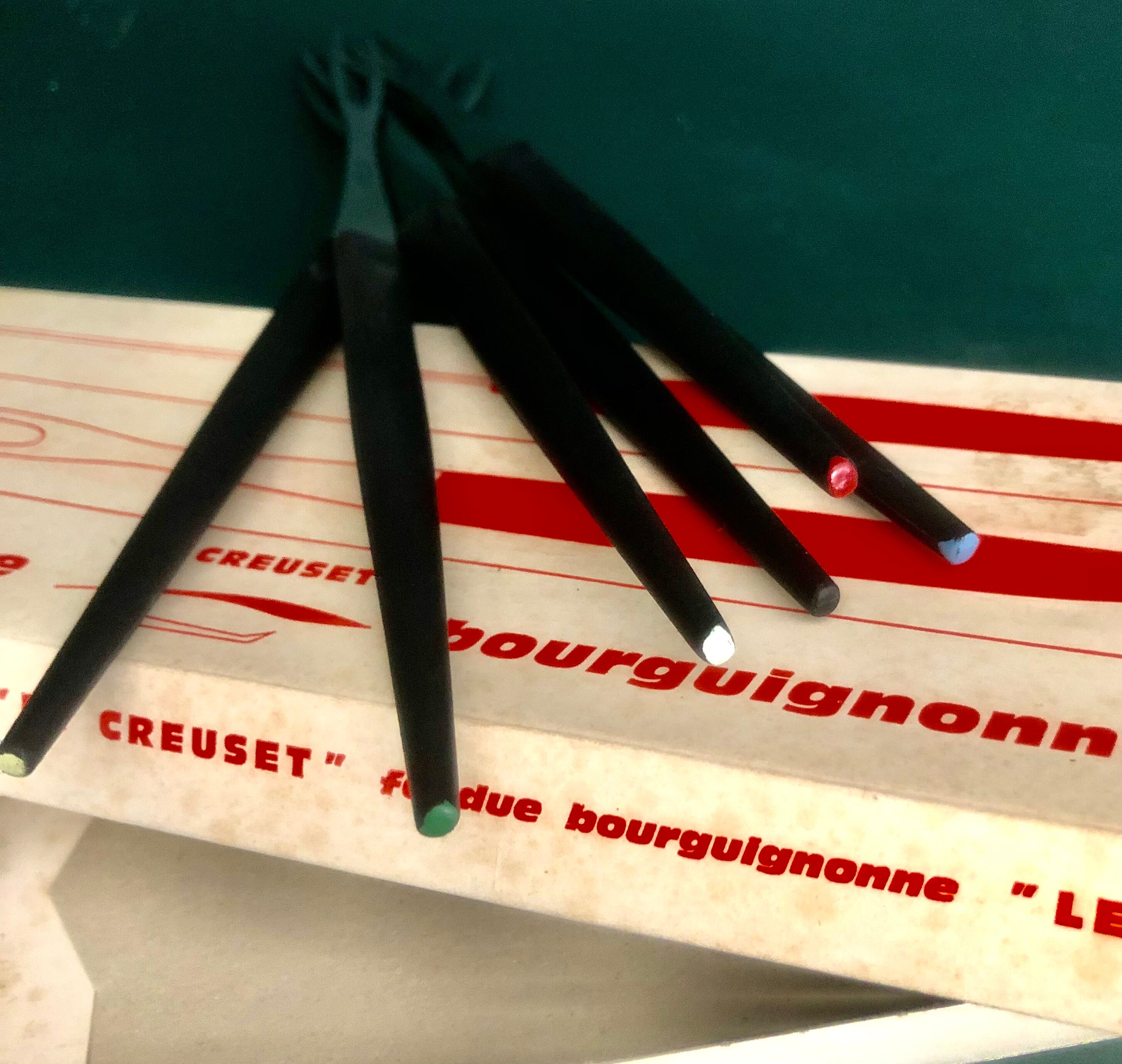 Box The crucible forks with vintage fondue