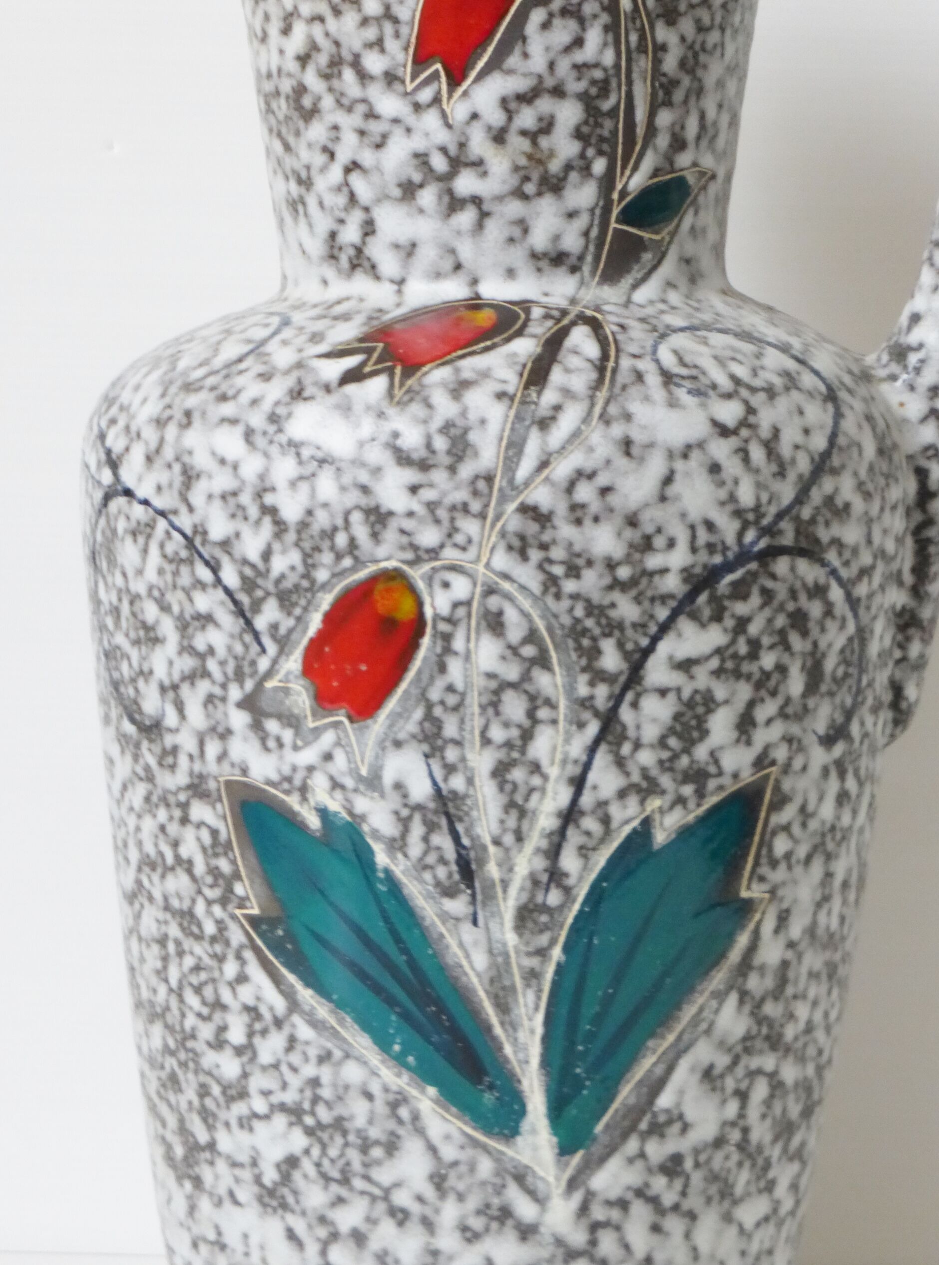 Important vase jar giant pitcher 1960 1970 signed vintage West Germany 60's 70's flowers decoration