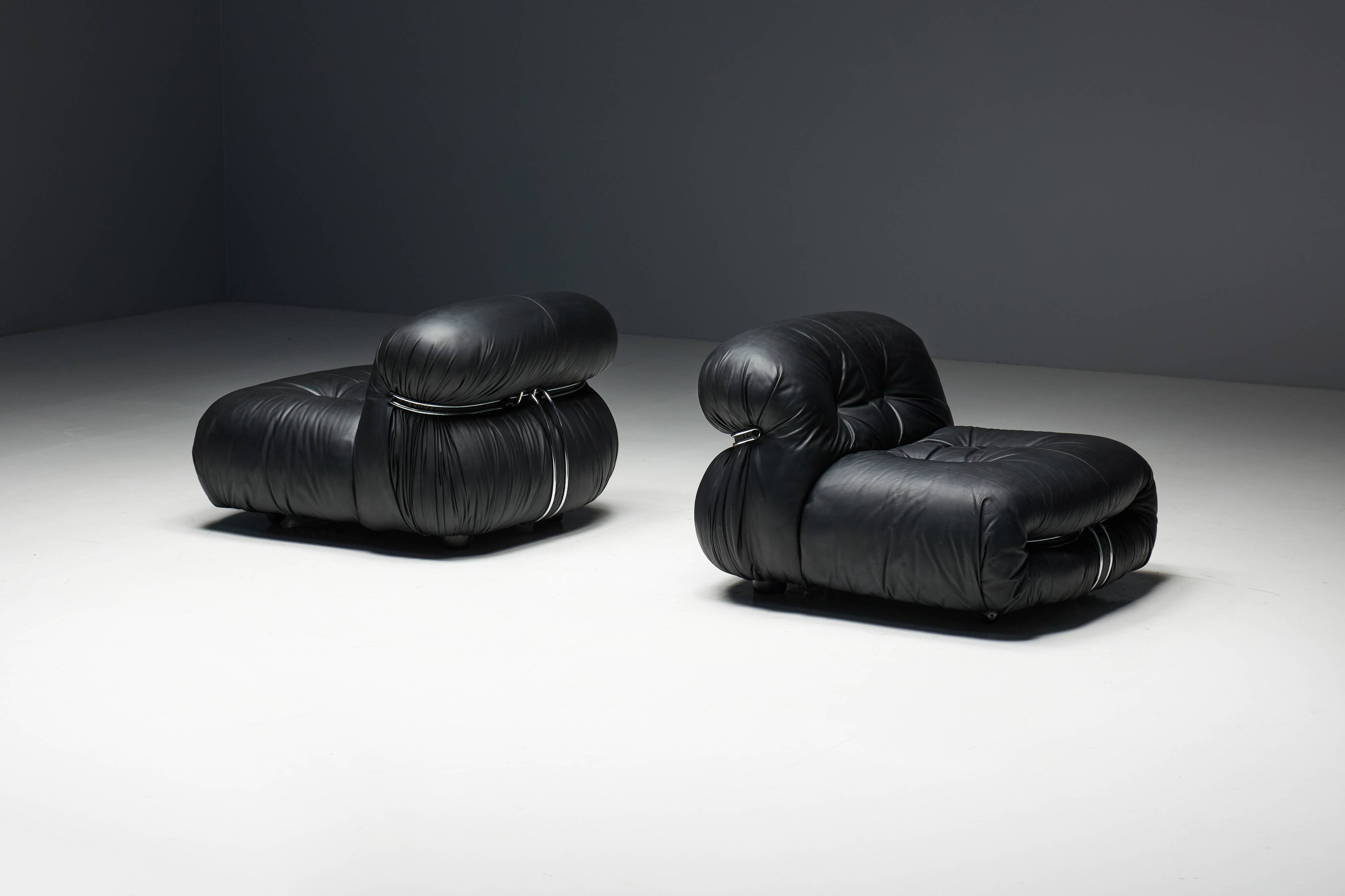 Soriana Lounge Chairs by Afra & Tobia Scarpa for Cassina, Italy, 1970s