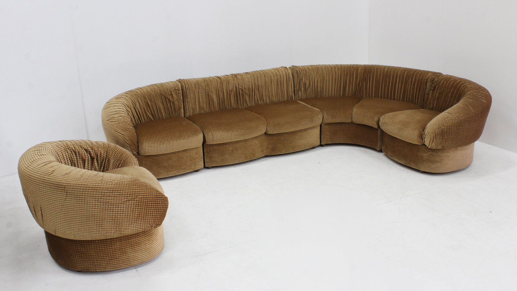 Vintage Italian curved modular sofa 1970s