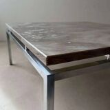 Mid-century coffee table natural stone chrome 1960s Netherlands