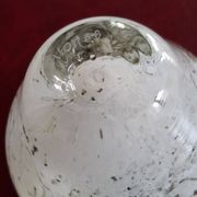 Vase boule soliflore en verre soufflé Yonel Faure signé