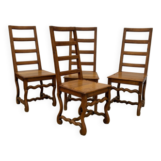4 chaises en bois