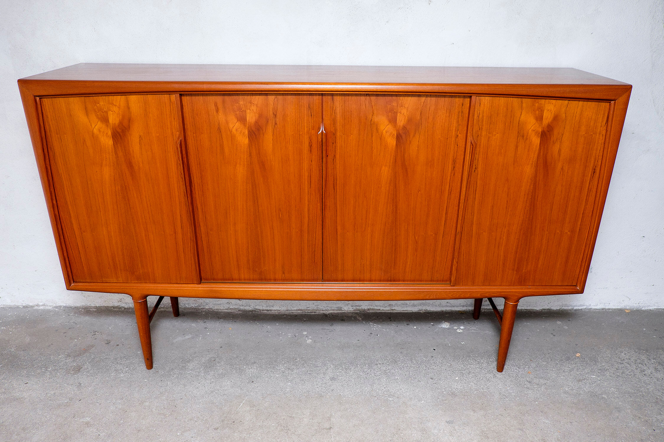 Danish teak highboard by Axel Christensen for ACO Møbler, 1960s