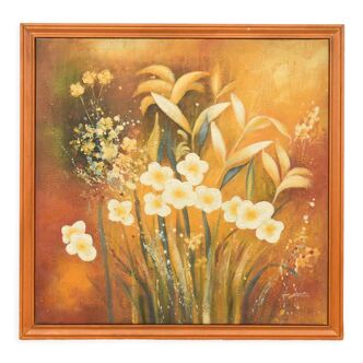 Oil on canvas flowers