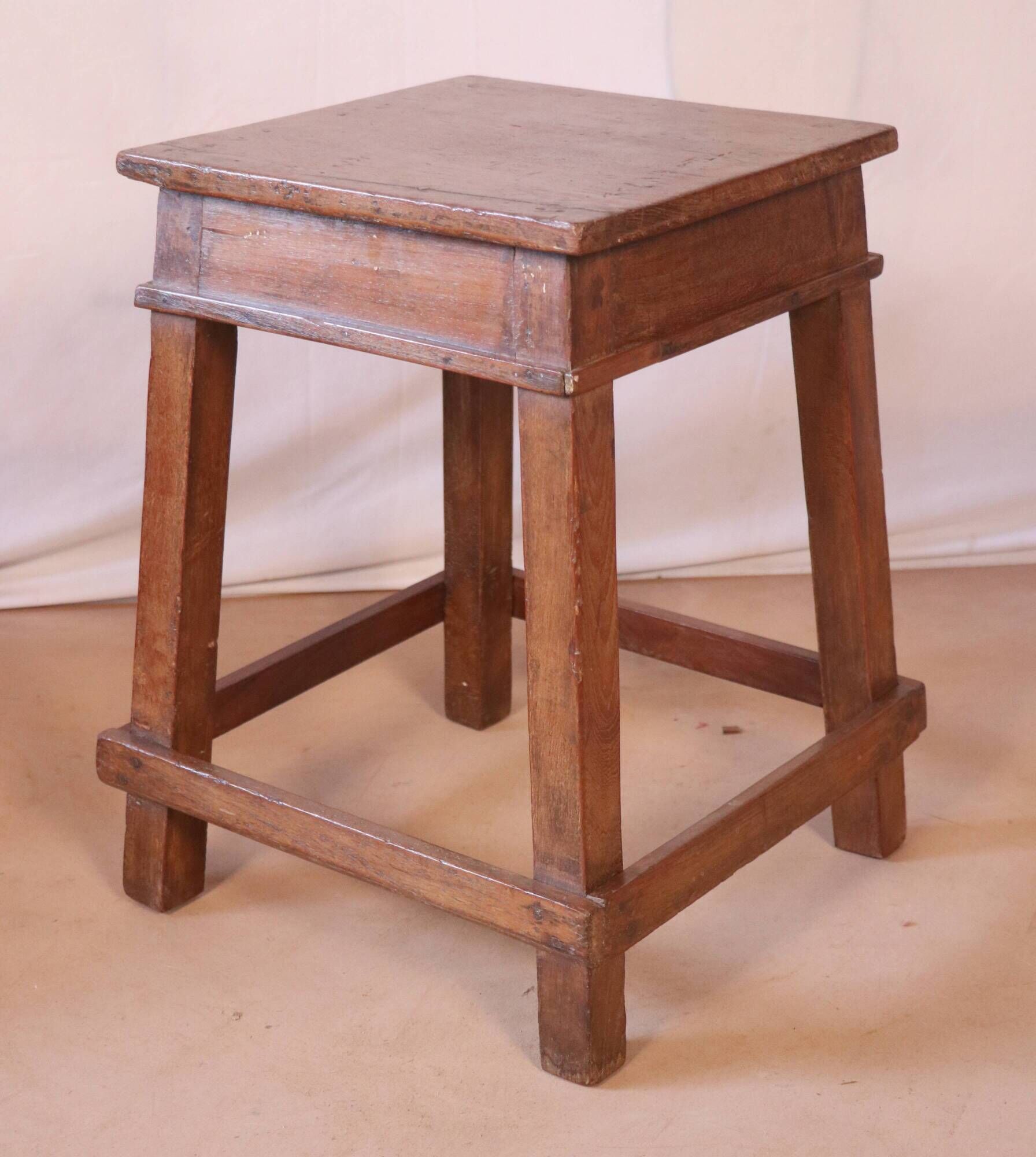 Old Burmese teak workshop stool