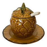 Pot à confiture Ananas en Barbotine Vintage